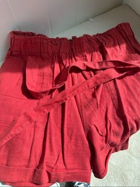 Sanctuary Red Elastic Waist Shorts